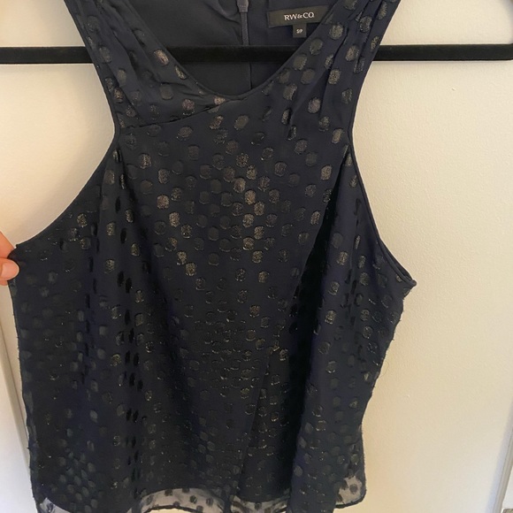 RW&Co Spotted Tank in Navy - Picture 2 of 6